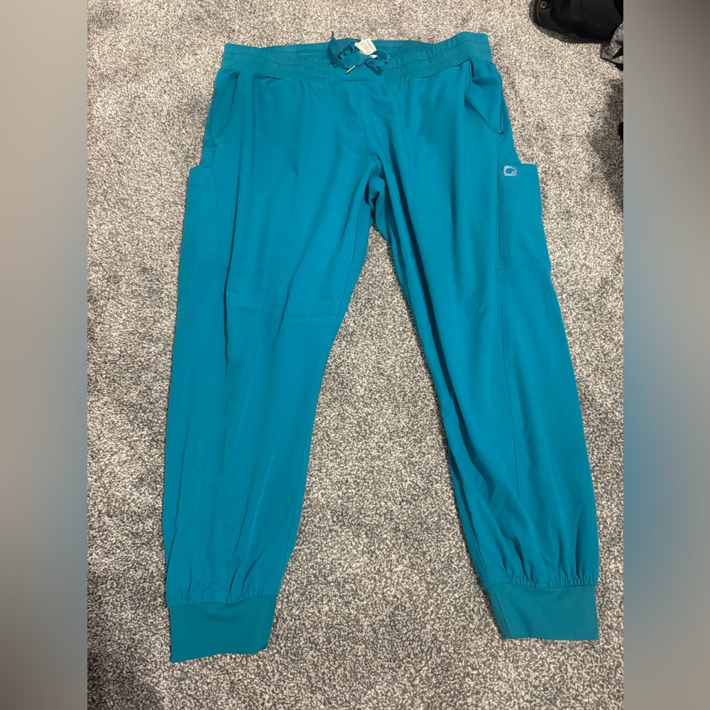 Life Is Good Teal Scrub Pants